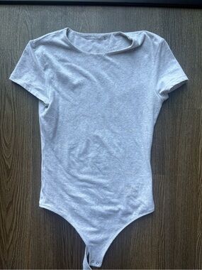 Abercrombie Light Gray Short Sleeve Bodysuit